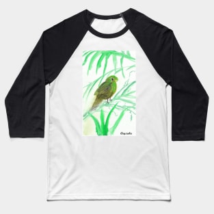 Will Sing for Food Green Bird Baseball T-Shirt